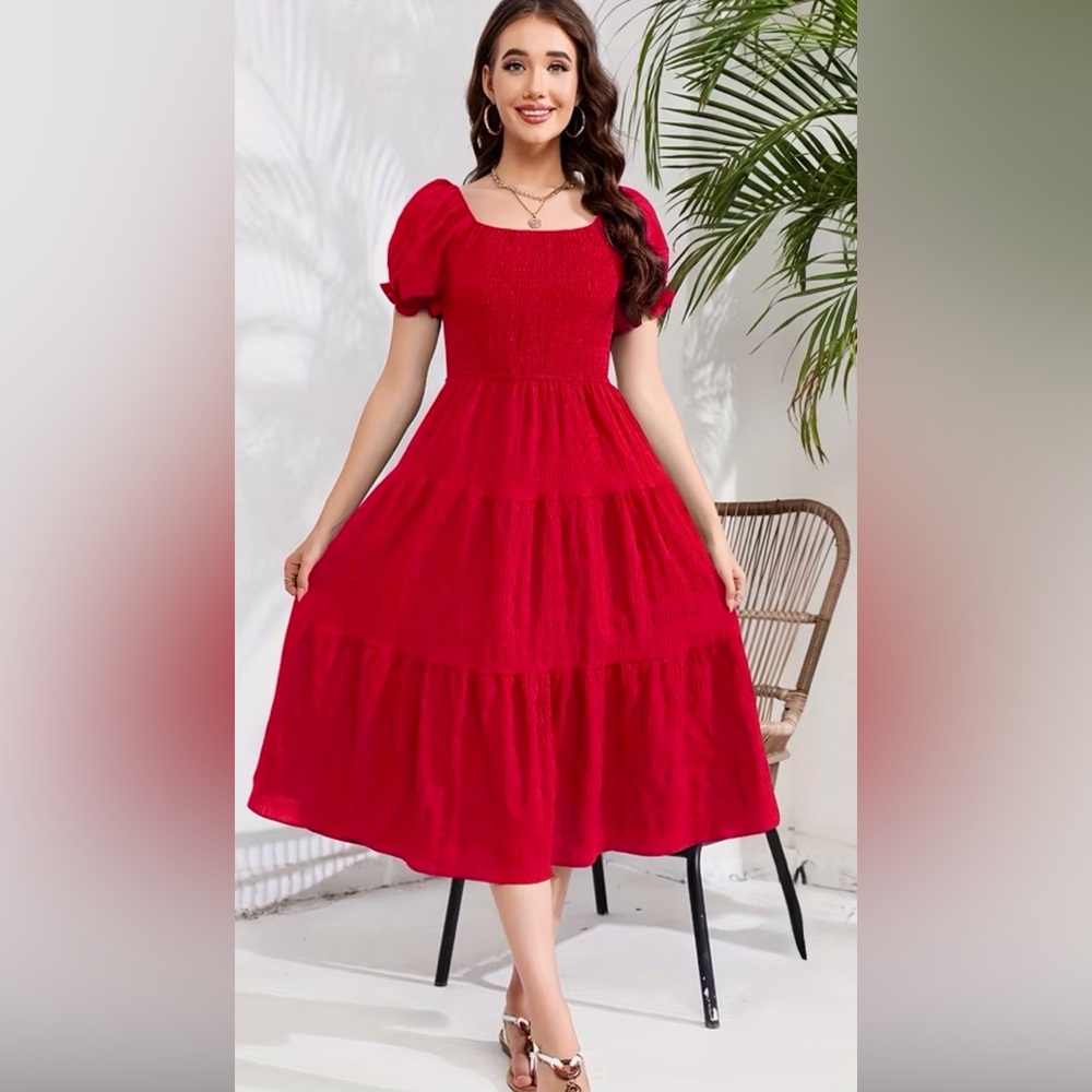 Elegant Red Summer Dress NWOT Size Small